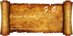 Faise Olivér névjegykártya